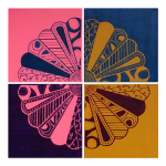 Paisley Petals four-piece artwork by Jennifer Mosher