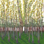 Birch Grove acrylic on paper by Jennifer Mosher