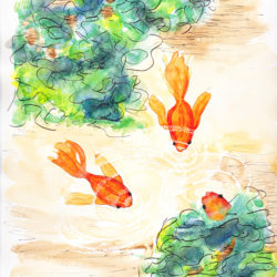 Goldfish (after Arthur Coleman) - watercolour (c) Jennifer Mosher