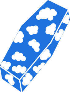 Coffin with clouds