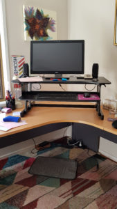 Wynston sit stand desk in standing position no chair 