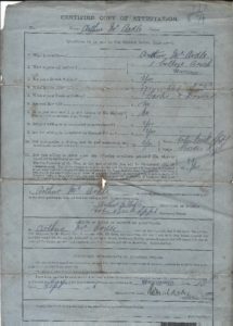 Arthur McArdle WW1 enlistment page 2