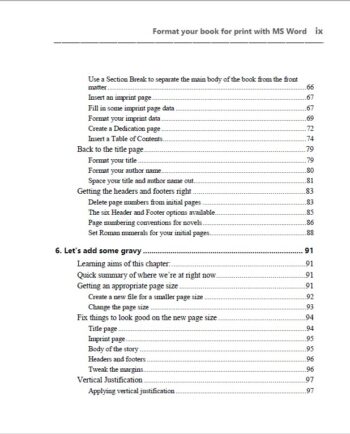 Format your book for print - Contents pg 3