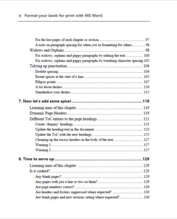 Format your book for print - Contents pg 4