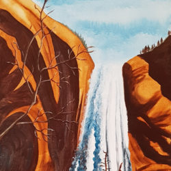 Red Rock Waterfall - acrylic on stretched canvas (c) Jennifer Mosher