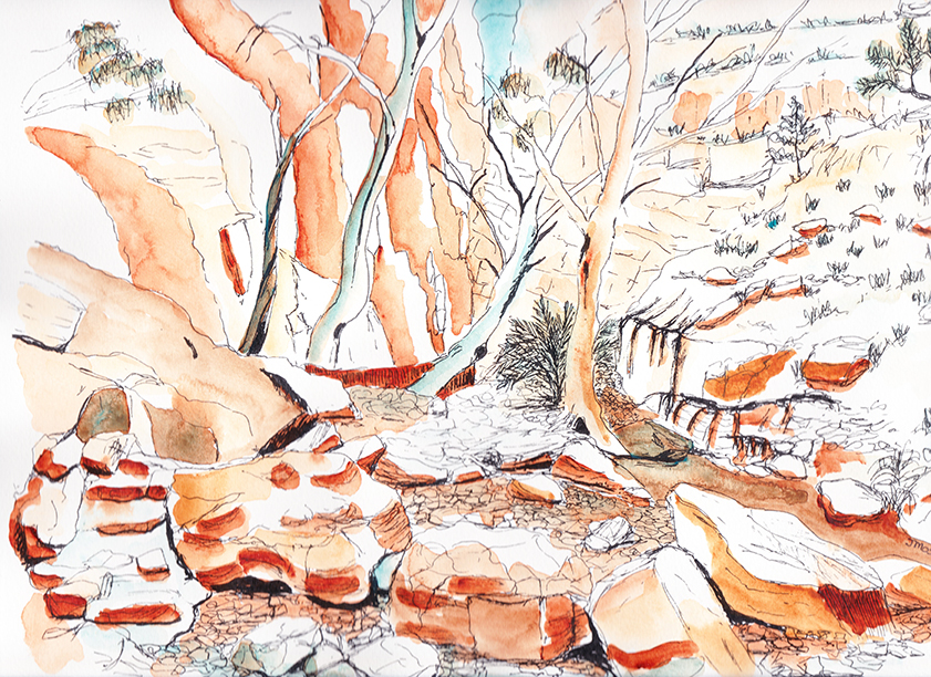 Central Australia III - watercolour (c) Jennifer Mosher