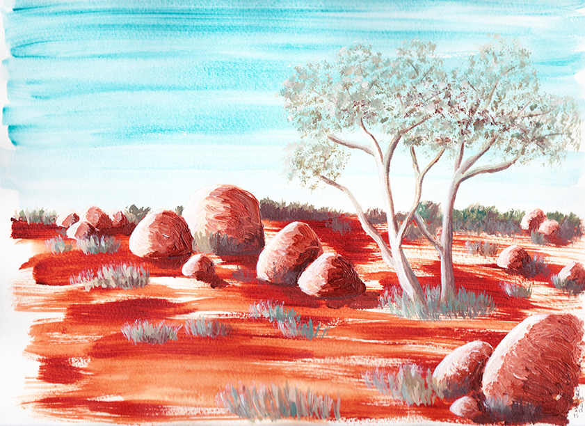 Central Australia V - acrylic on paper (c) Jennifer Mosher