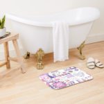 Hearts and Diamonds Sampler - Redbubble Bath Mat