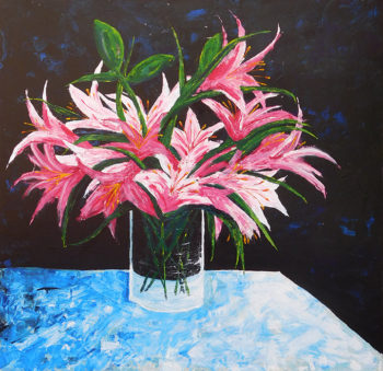 Lilies - acrylic on canvas (c) Jennifer Mosher