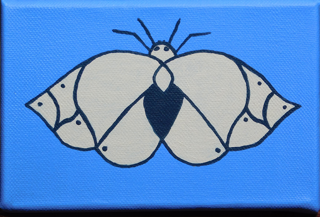 Moth in Blue - acrylic (c) Jennifer Mosher