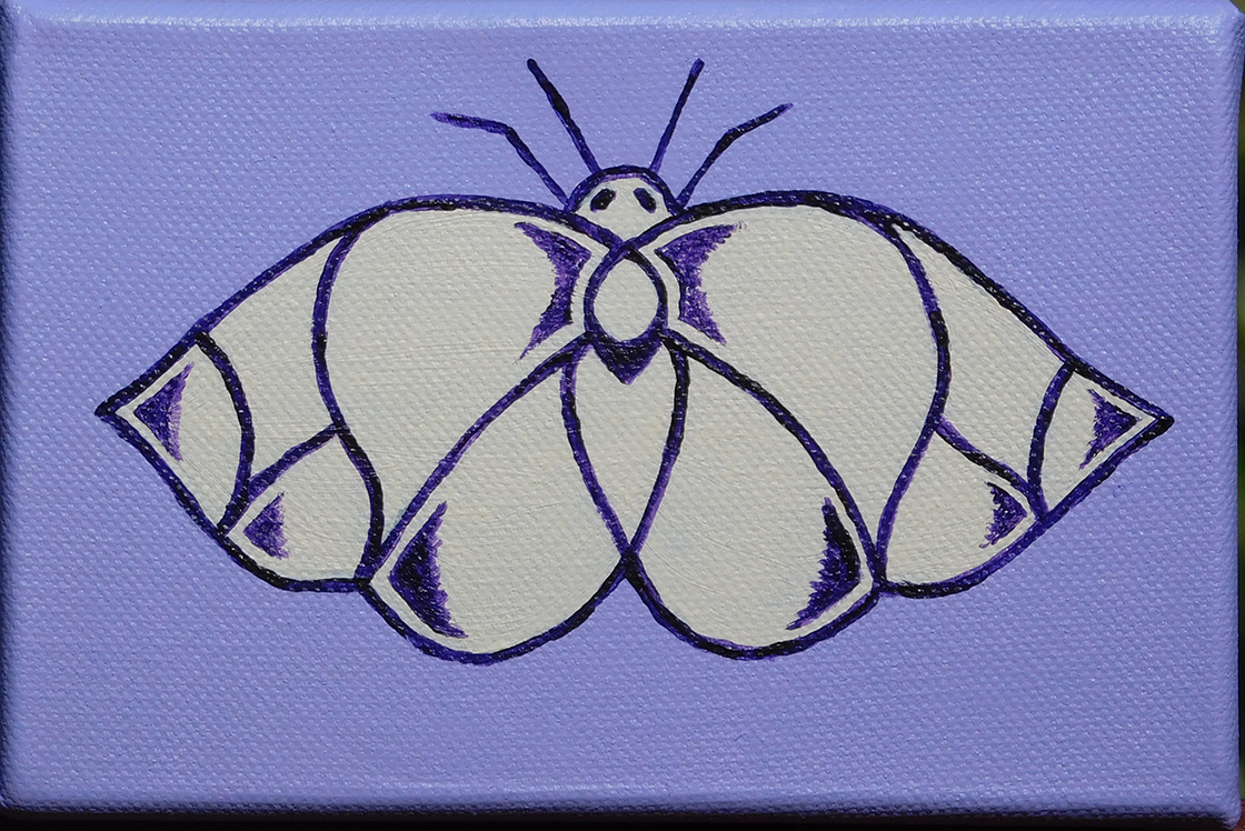 Moth in Mauve - acrylic (c) Jennifer Mosher