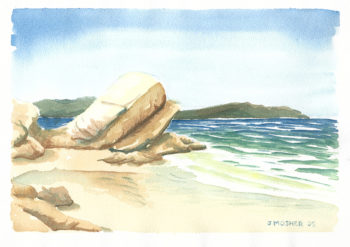 On the Beach - watercolour (c) Jennifer Mosher