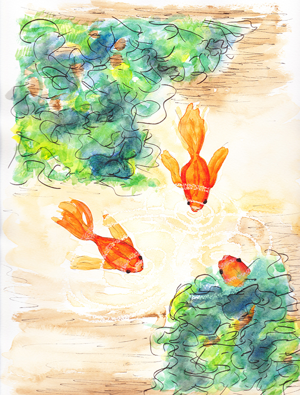 Goldfish (after Arthur Coleman) - watercolour (c) Jennifer Mosher