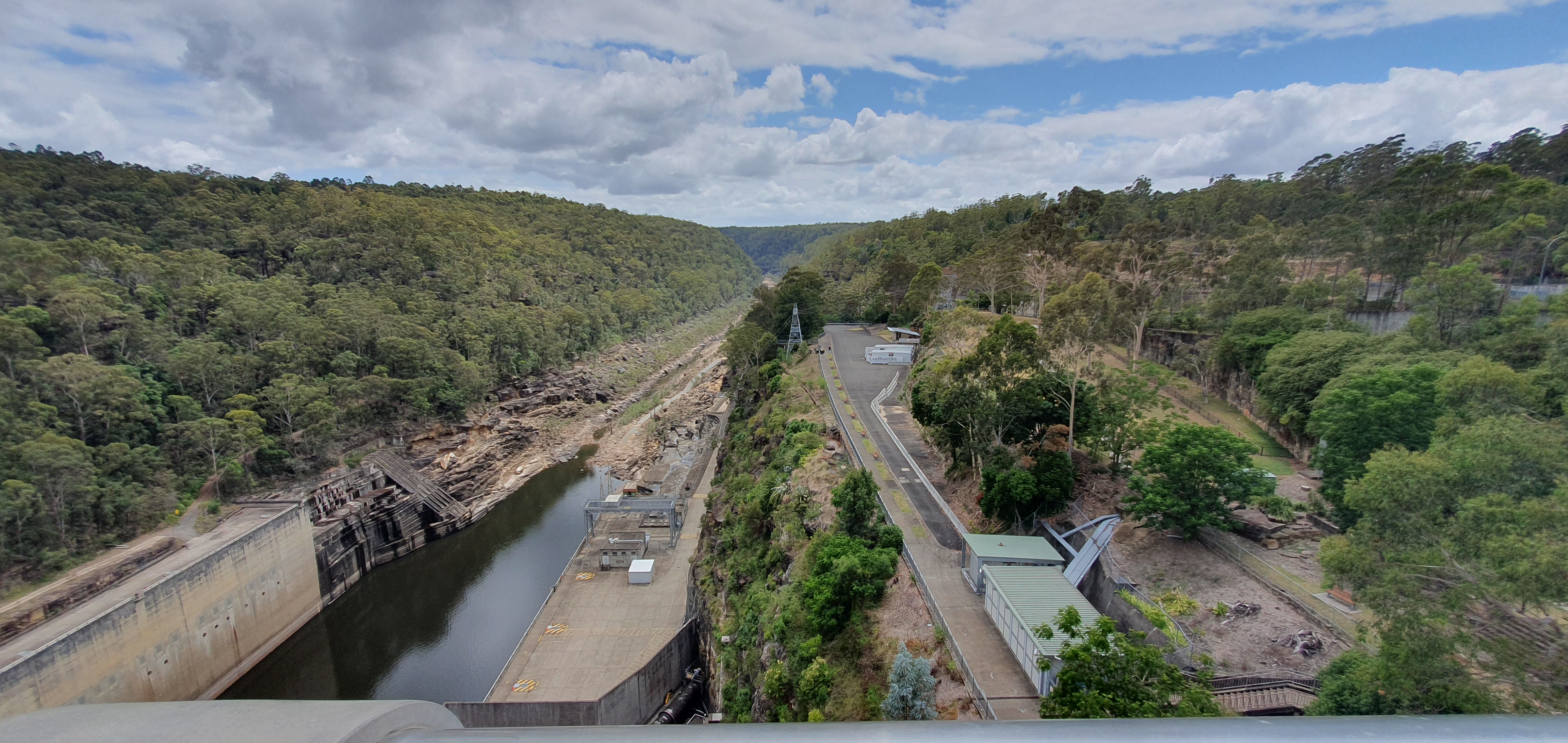 View of the Lower Level from the spillway, Warragamba Dam, 1 January 2023